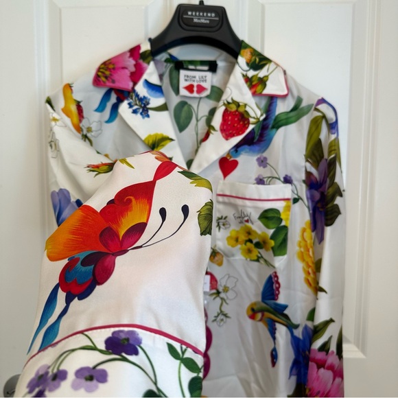 Max Mara Weekend โFrom Lily with Love โ Label-cut 100% Silk Blouse&Pants Set - Picture 12 of 16